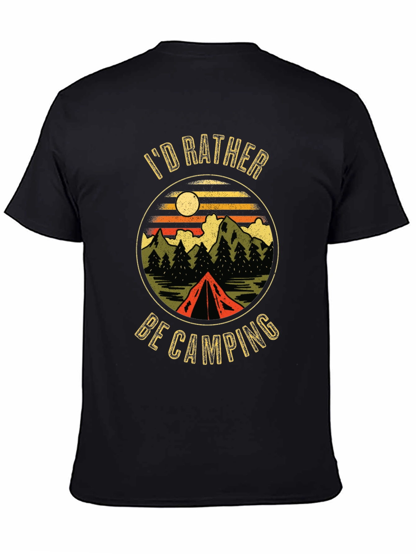 Black Camping Graphic T-Shirt view 4