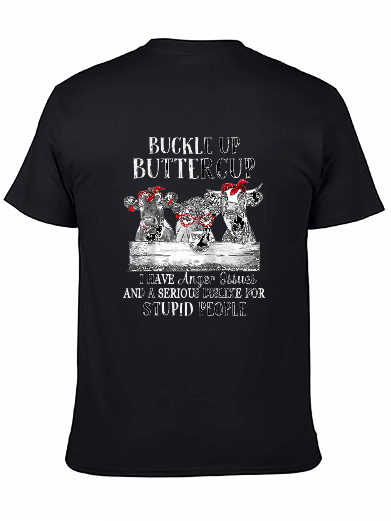 Black Buckle Up Buttercup Graphic Tee view 4