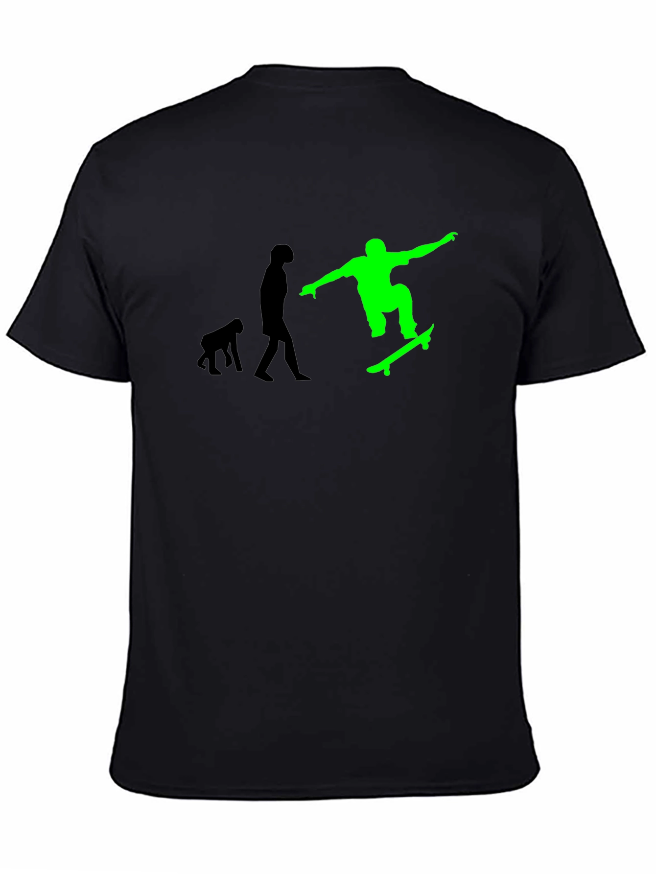 Black Evolution of Skateboarding Tee - Black Graphic T-Shirt view 4