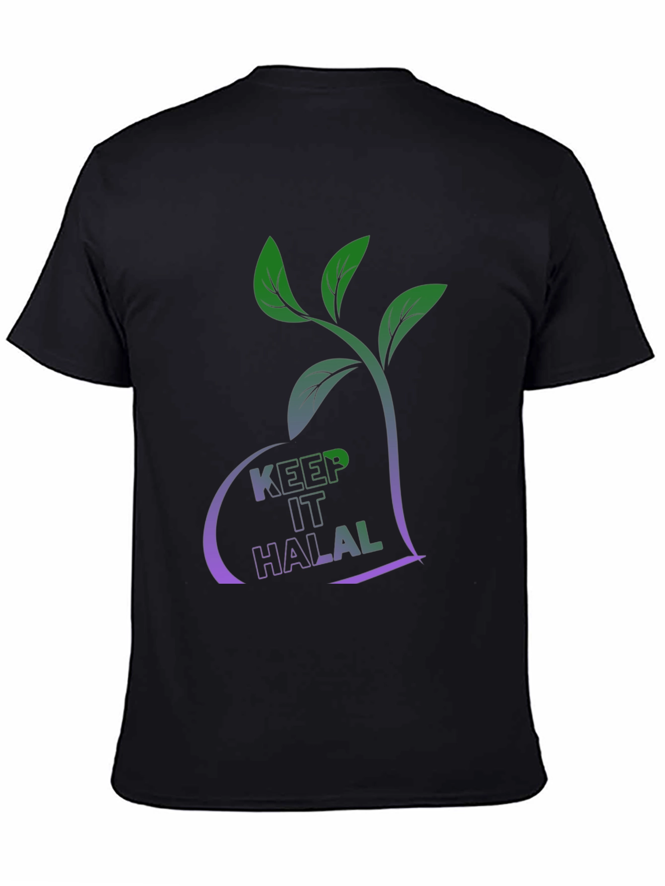 Black Keep It Halal T-Shirt - Plant Based Design view 4