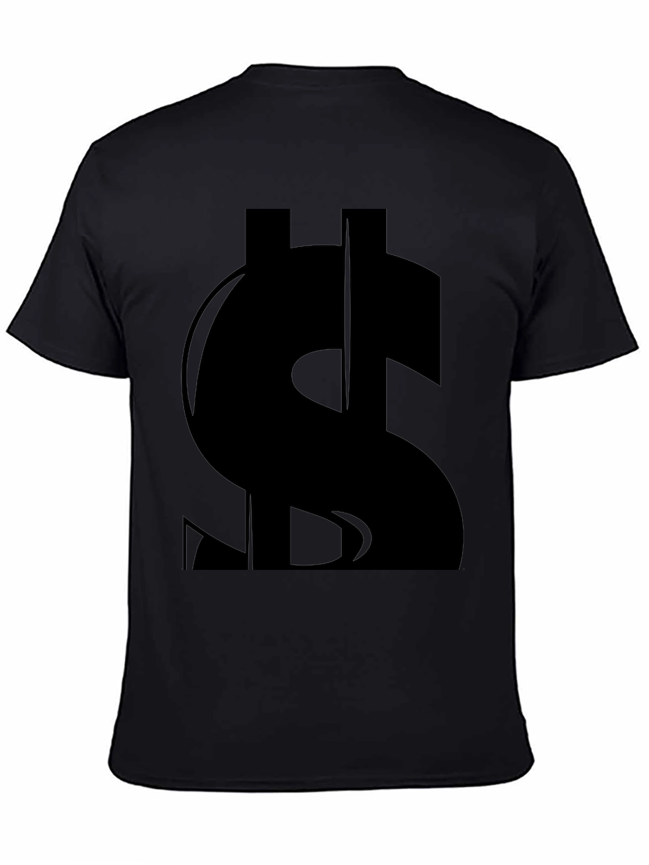 Black Black Dollar Sign Graphic T-Shirt view 4