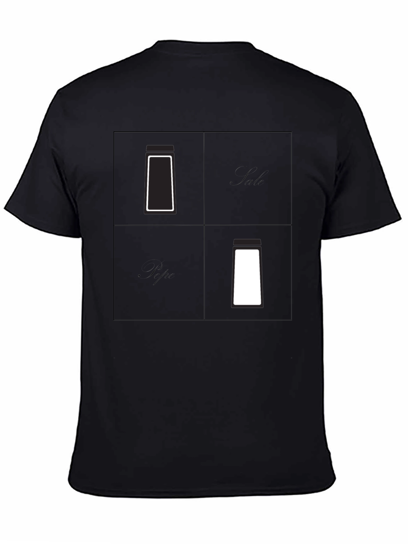 Black Salt & Pepper Graphic Tee - Minimalist Design view 4