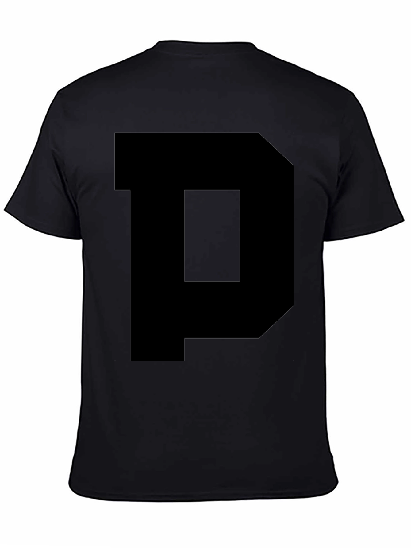 Black Bold Black Letter 'P' Graphic Tee - Classic Fit view 4