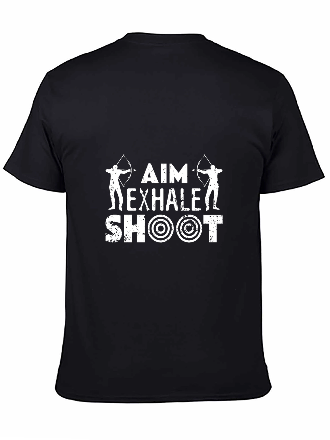 Black Aim Exhale Shoot T-Shirt Archery Design view 4