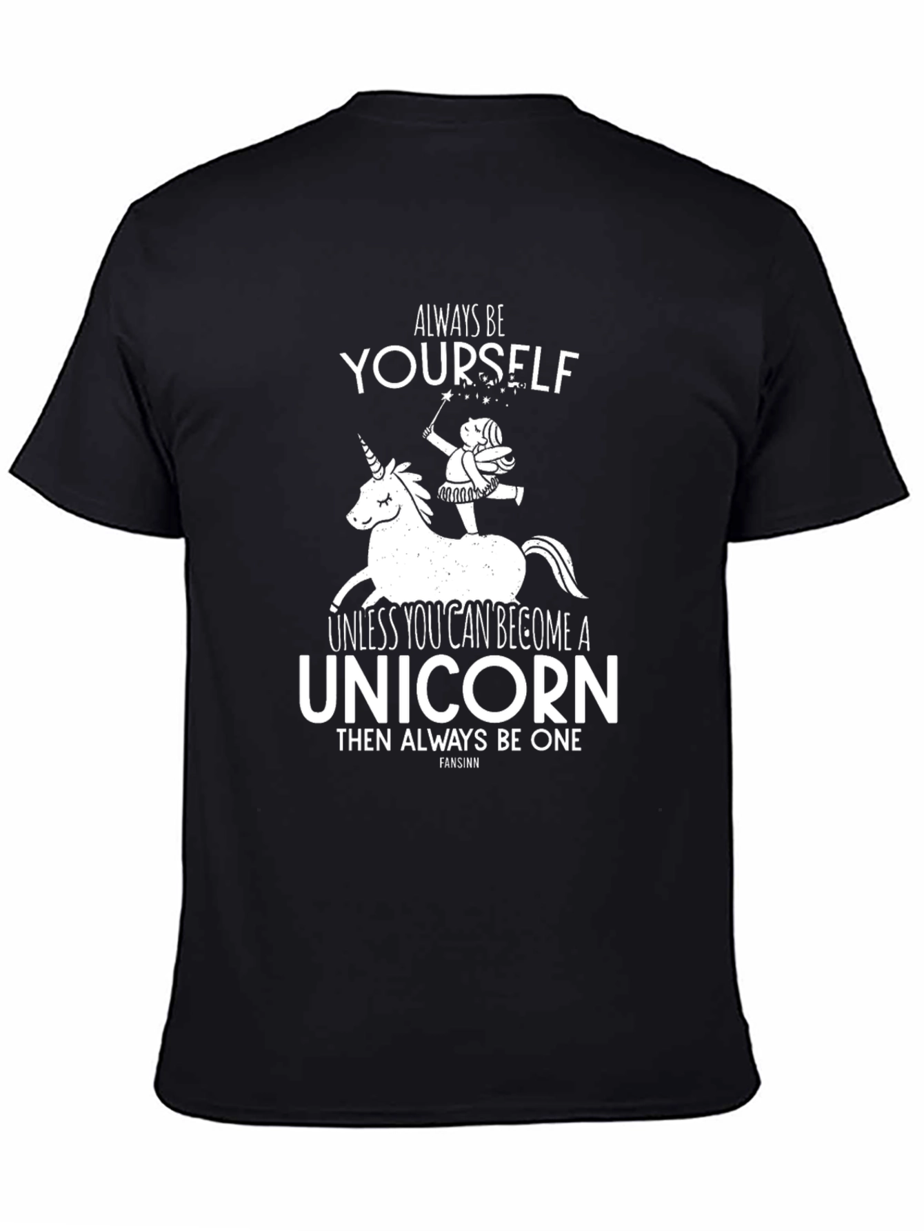 Black Always Be Yourself Unicorn Graphic T-Shirt view 4