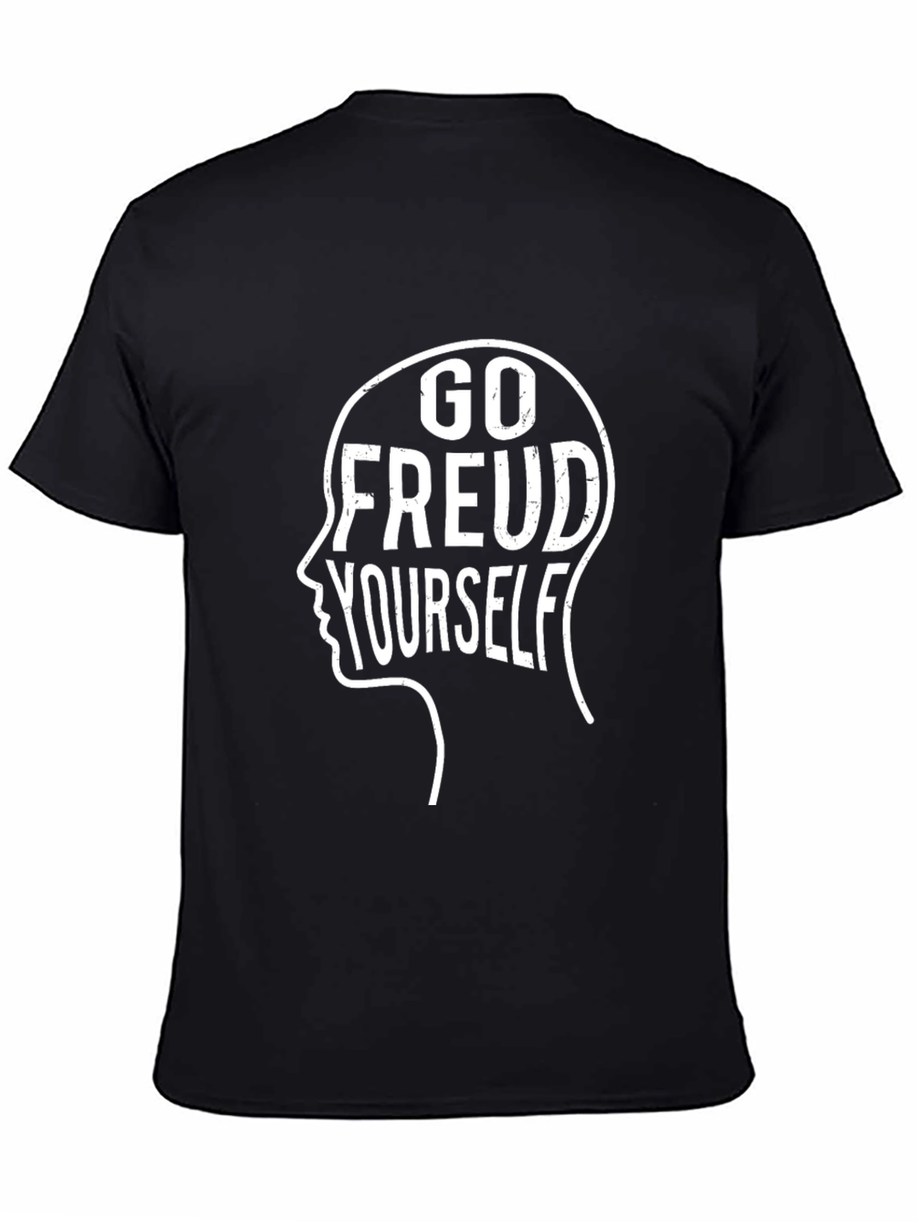 Black Go Freud Yourself T-Shirt - Psychology Humor view 4