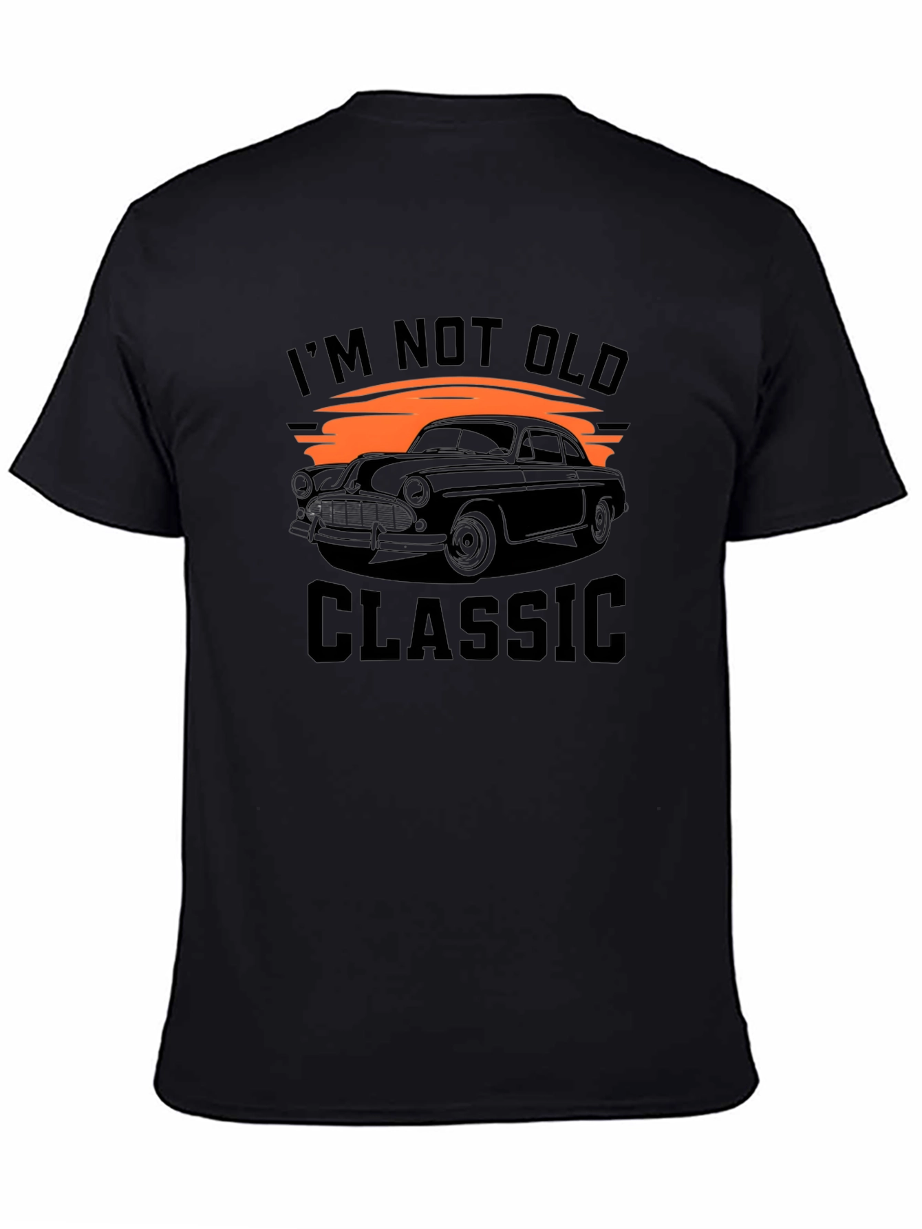 Black Classic Car Graphic Tee - "I'm Not Old, I'm Classic" view 4