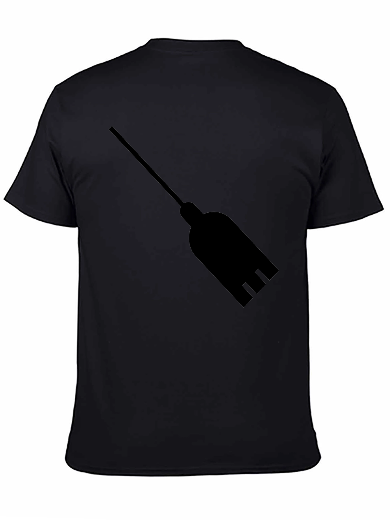 Black Broomstick Graphic Tee - Classic Black T-Shirt view 4