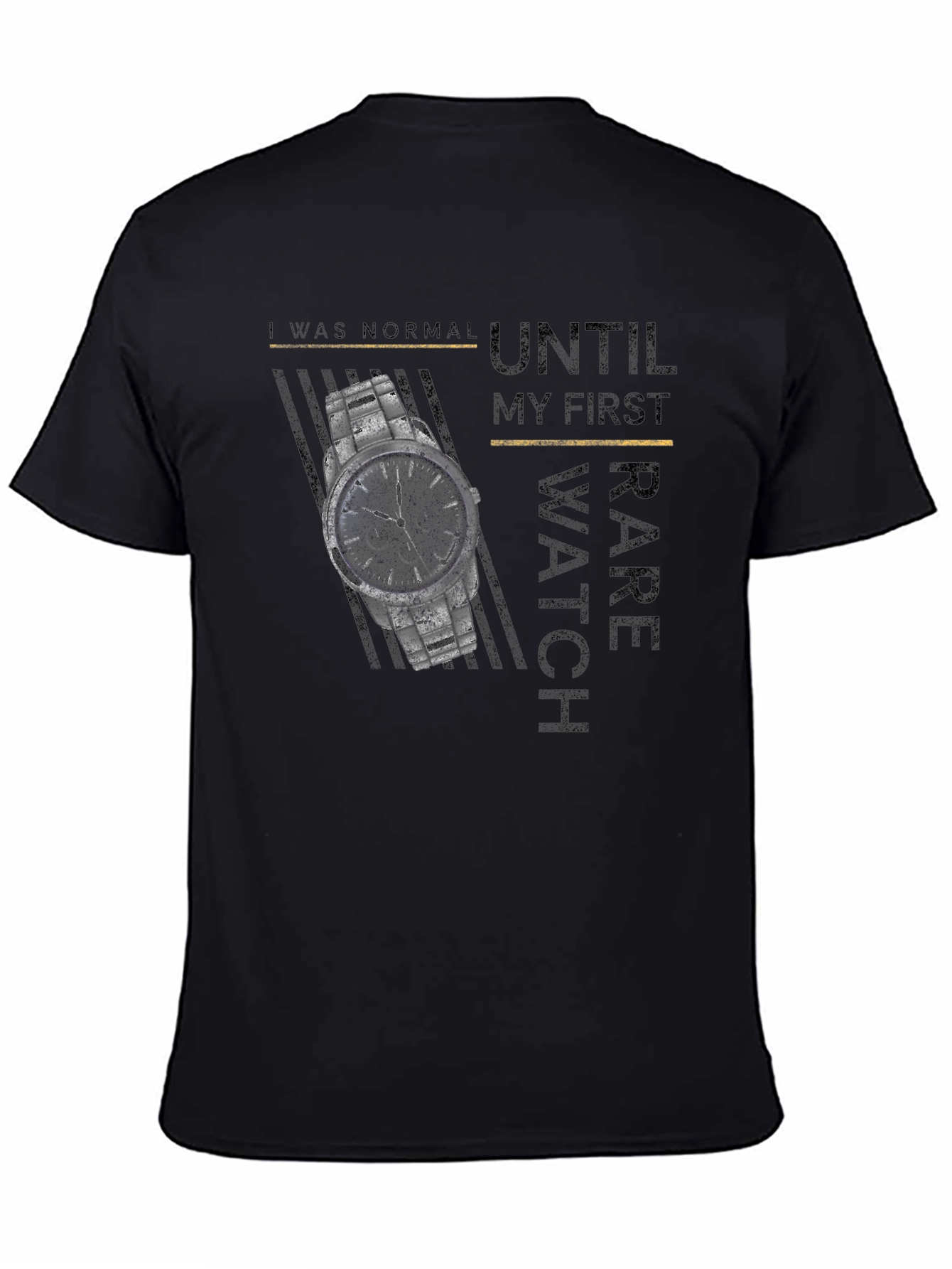 Black Rare Watch T-Shirt view 4