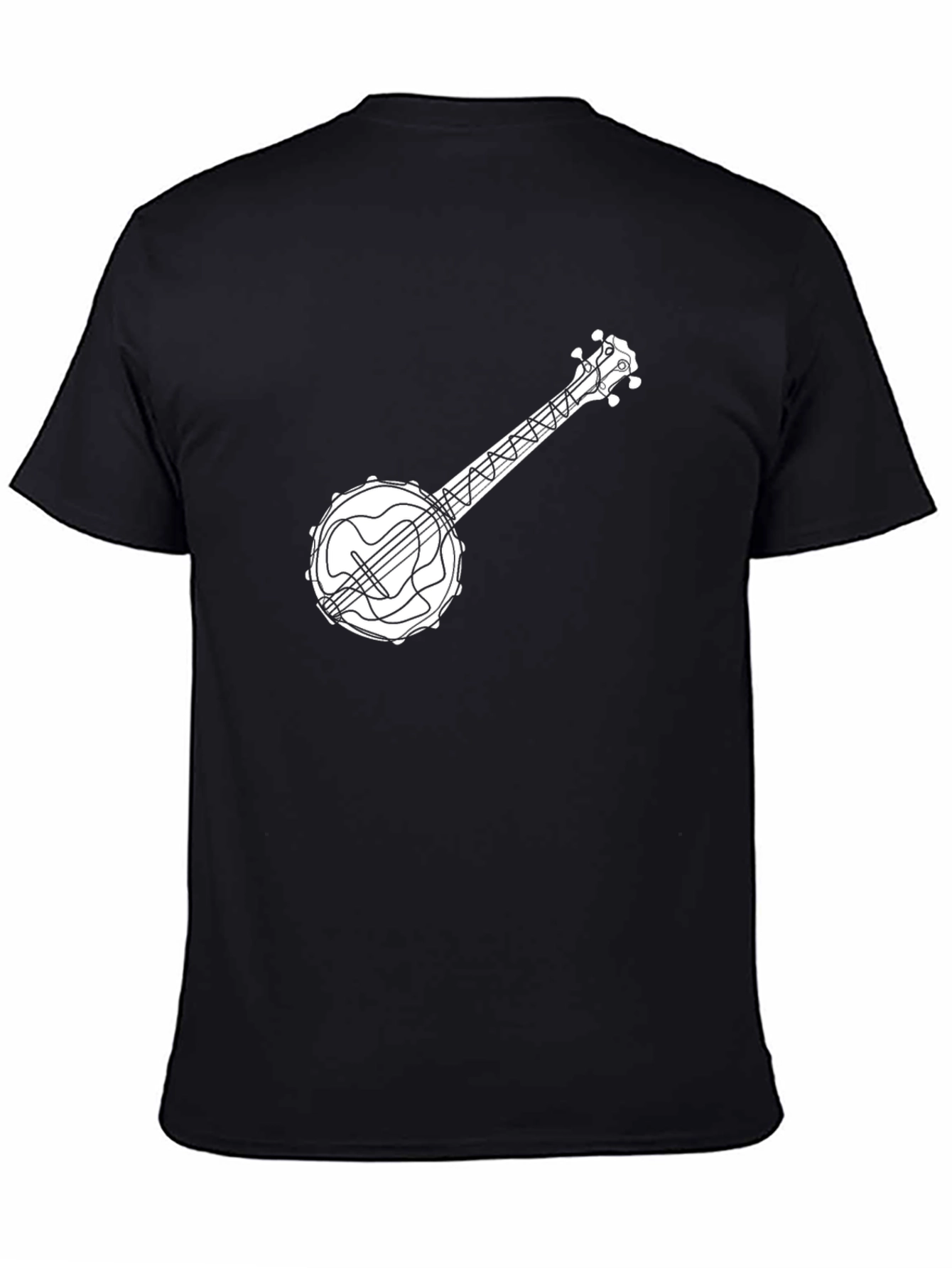Black Banjo Graphic Tee - Music Lover's T-Shirt view 4