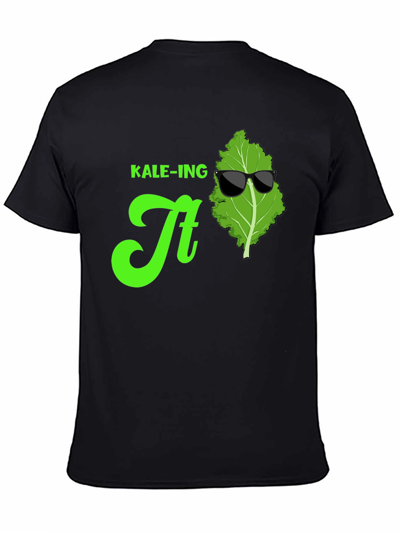 Black KALE-ING It T-Shirt: Cool Green Graphic Tee view 4