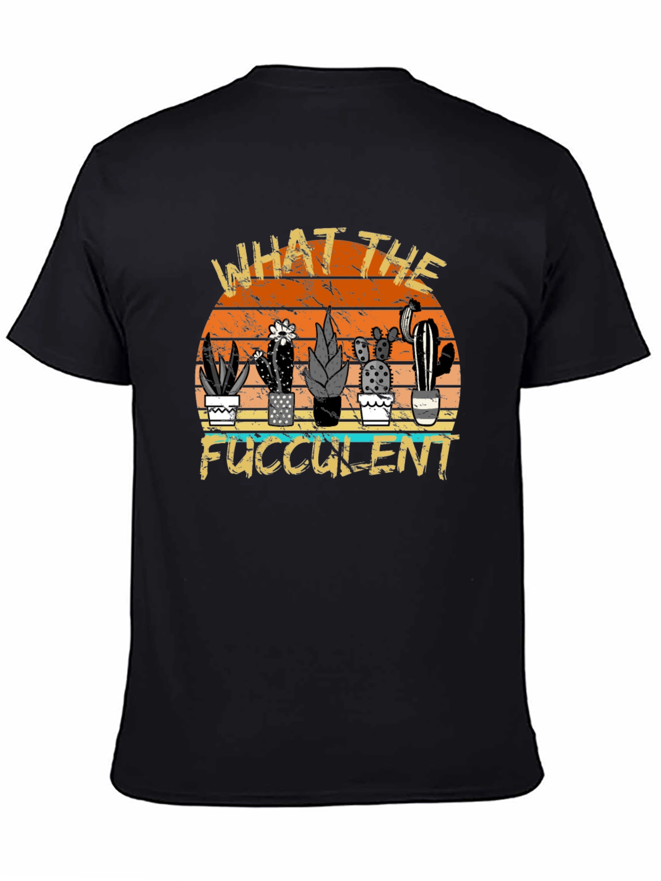 Black What the Fucculent Cactus Graphic Tee view 4