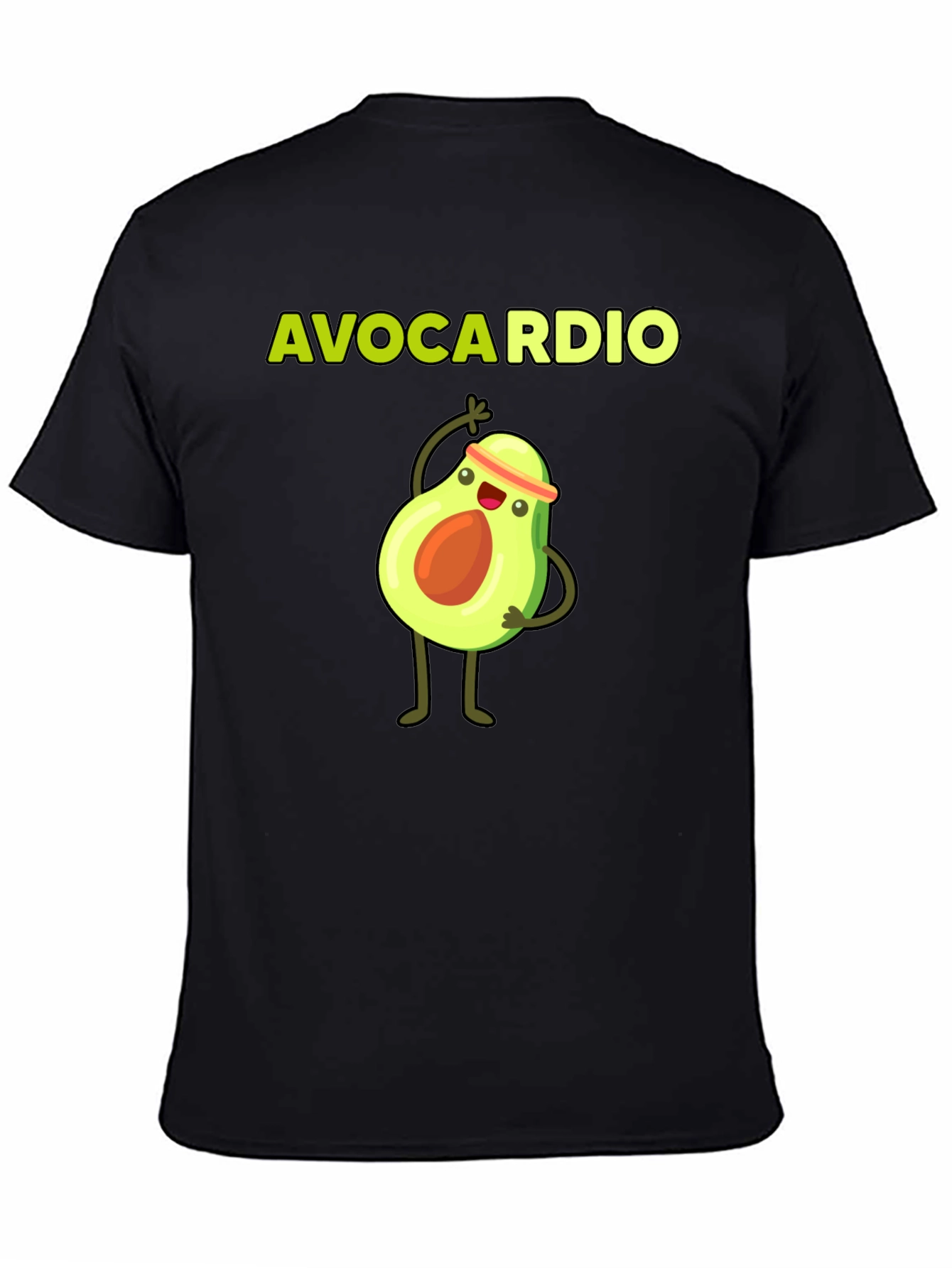 Black Avocardio Funny Workout T-Shirt view 4