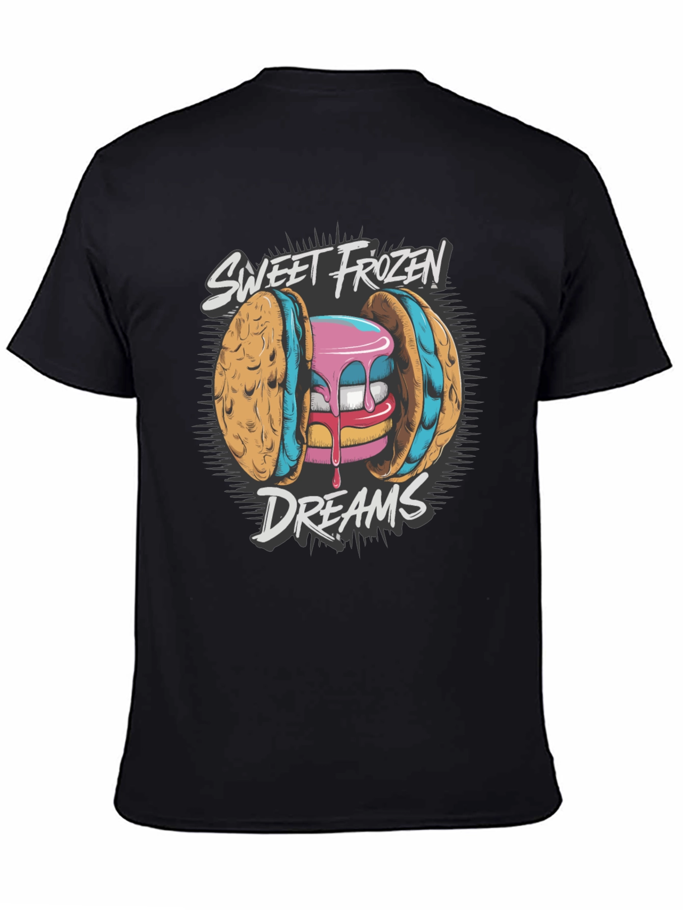 Black Sweet Frozen Dreams Graphic Tee - Soft Cotton Blend view 4