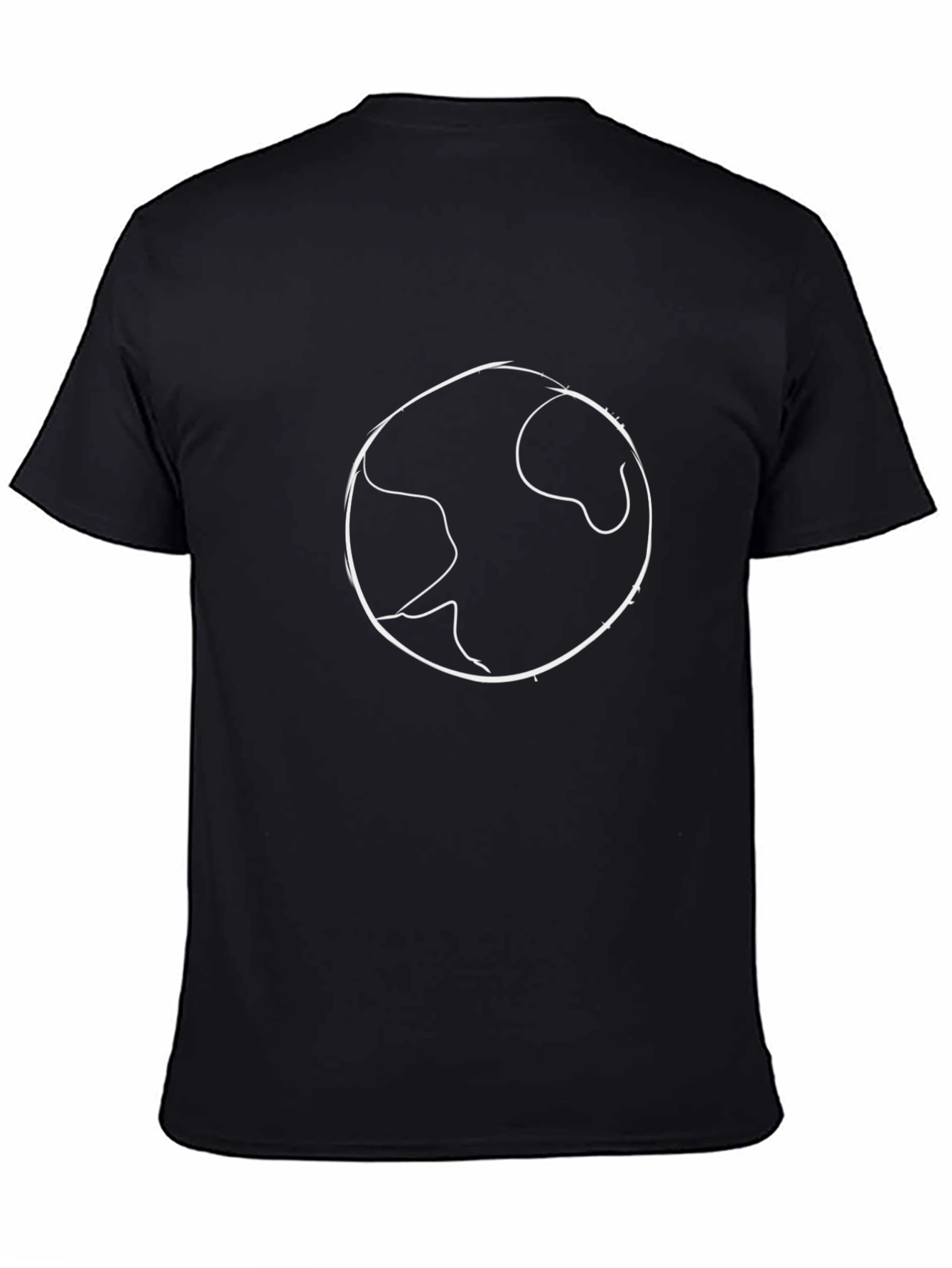 Black Earth Outline Graphic Tee - Black Casual Shirt view 4