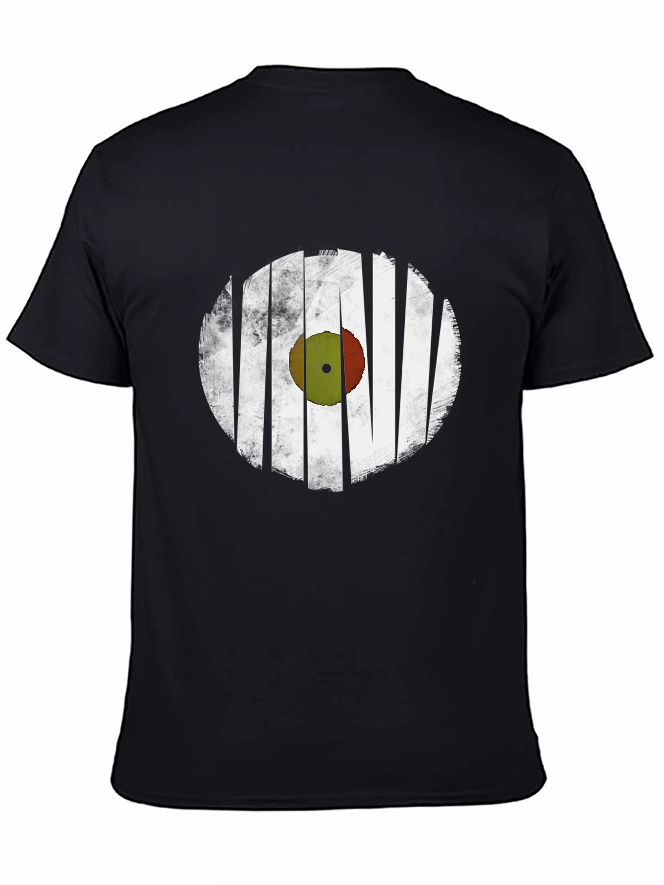 Black Retro Vinyl Record Graphic T-Shirt - Black view 4