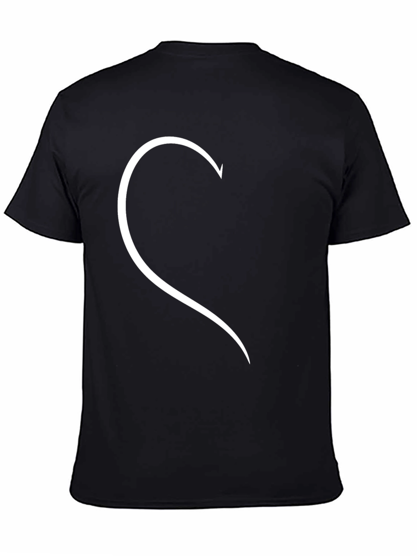 Black Matching Half Heart Couple T-Shirt - Black view 4