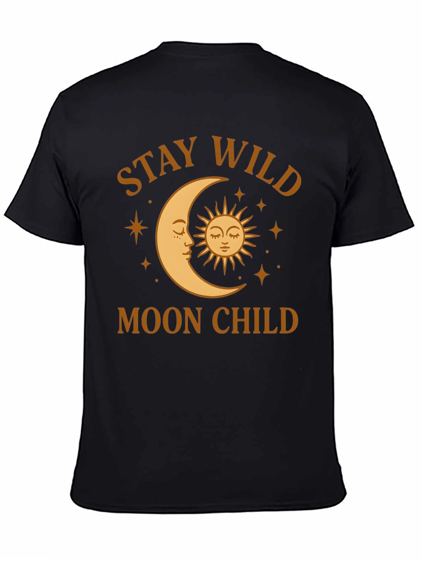 Black Stay Wild Moon Child Graphic T-Shirt view 4