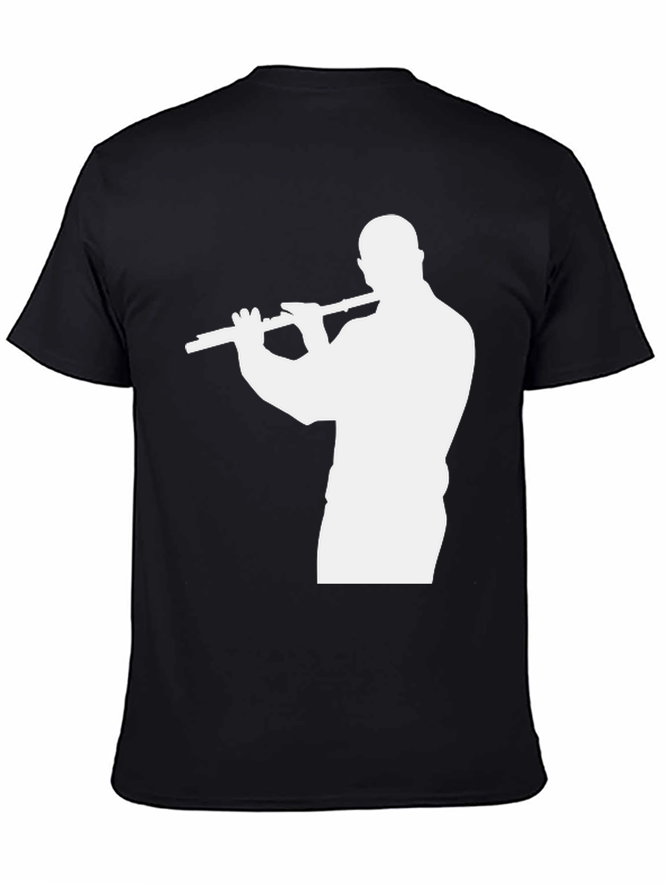 Black Flute Player T-Shirt - Cool Musician Tee view 4