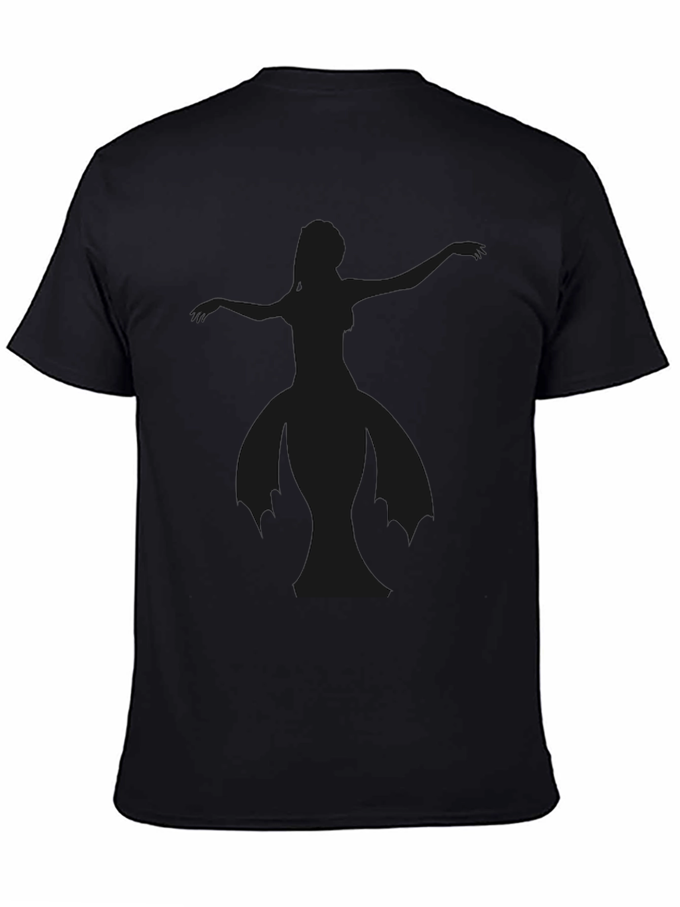 Black Elegant Black T-Shirt with Dancer Silhouette view 4