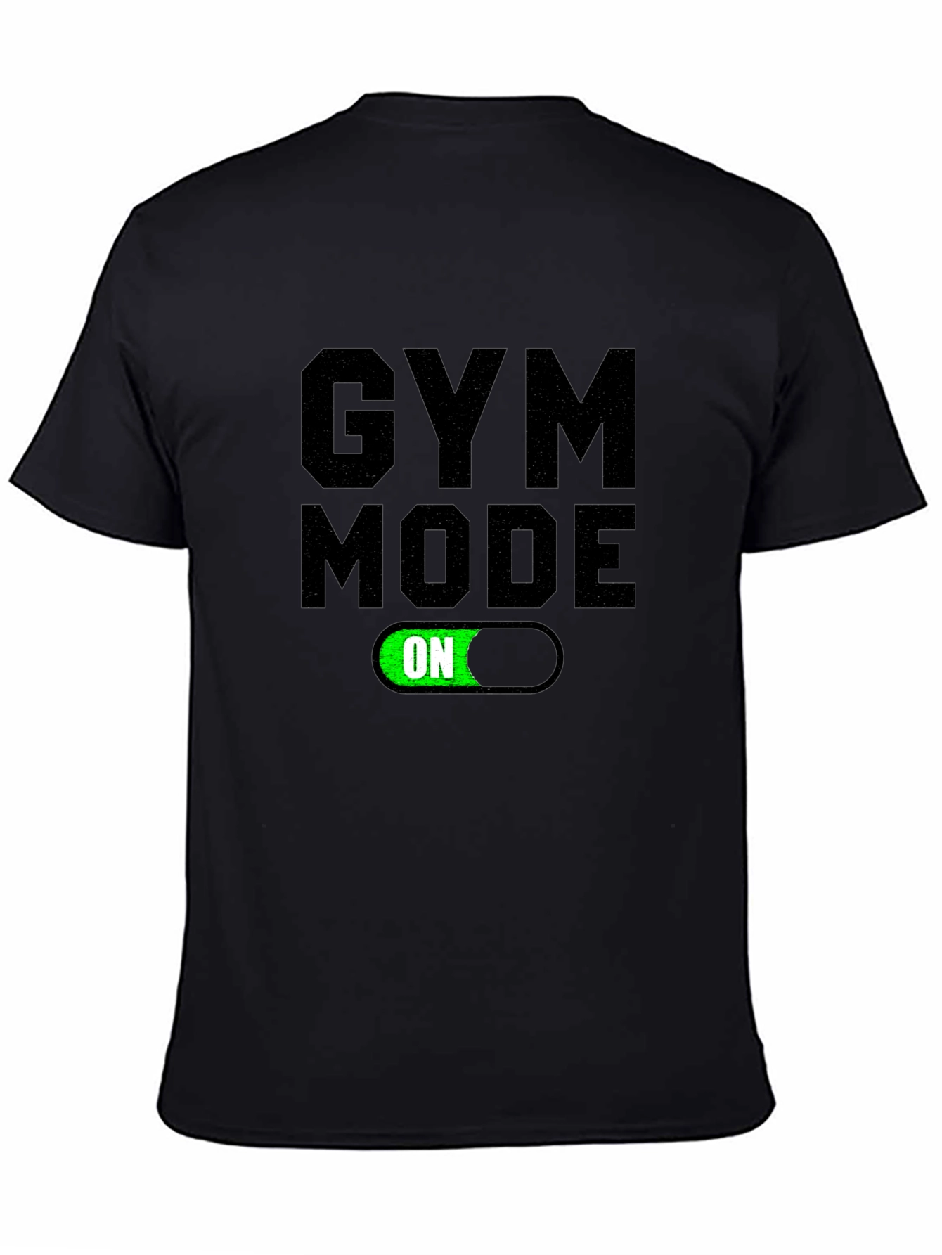Black Gym Mode On T-Shirt - Fitness Apparel view 4