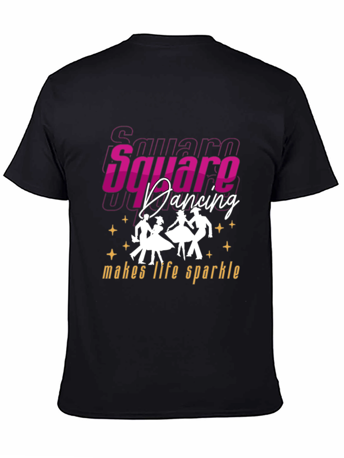 Black Square Dancing Makes Life Sparkle T-Shirt view 4