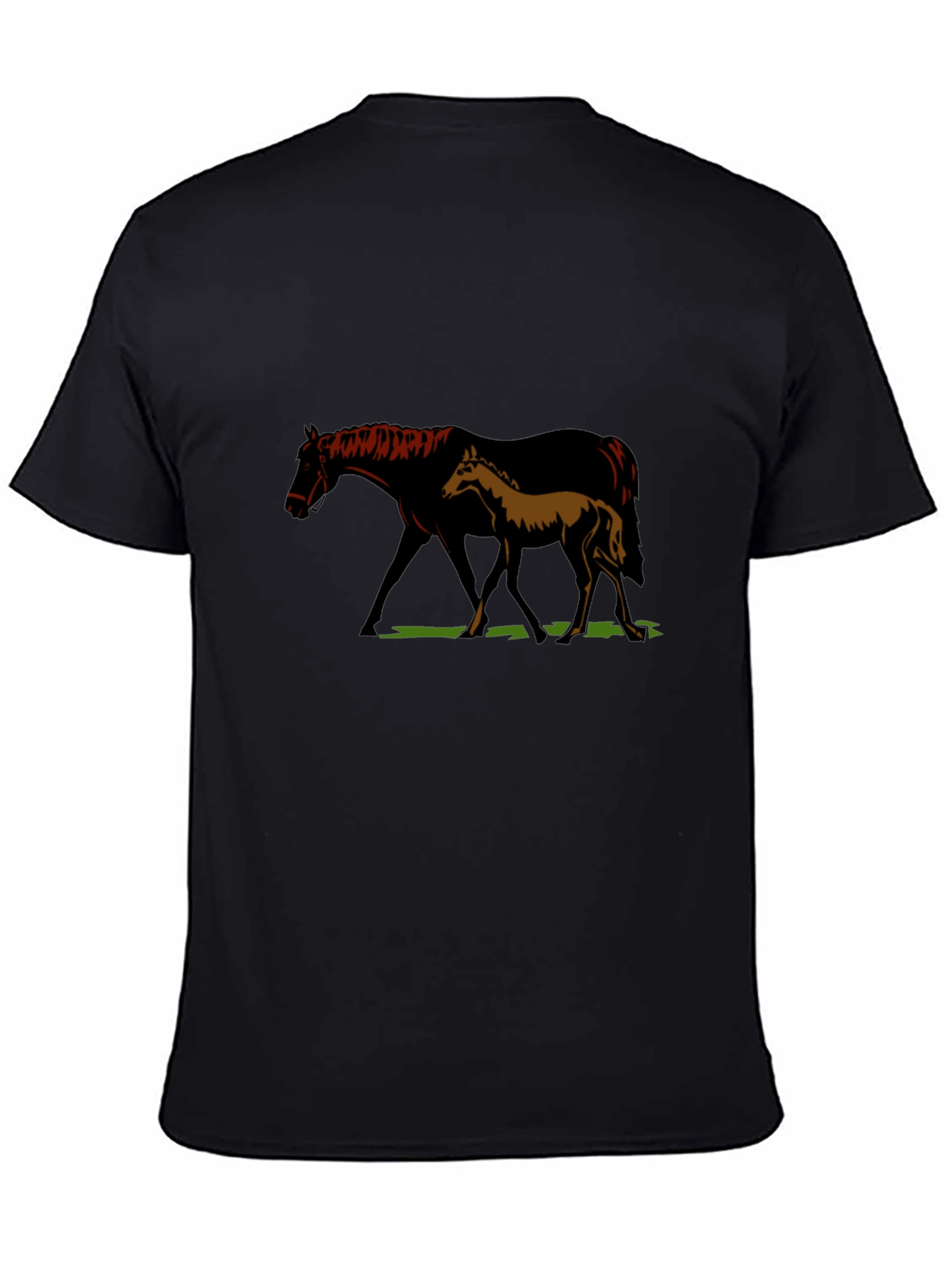 Black Horse & Foal Graphic T-Shirt - Unisex Black Tee view 4