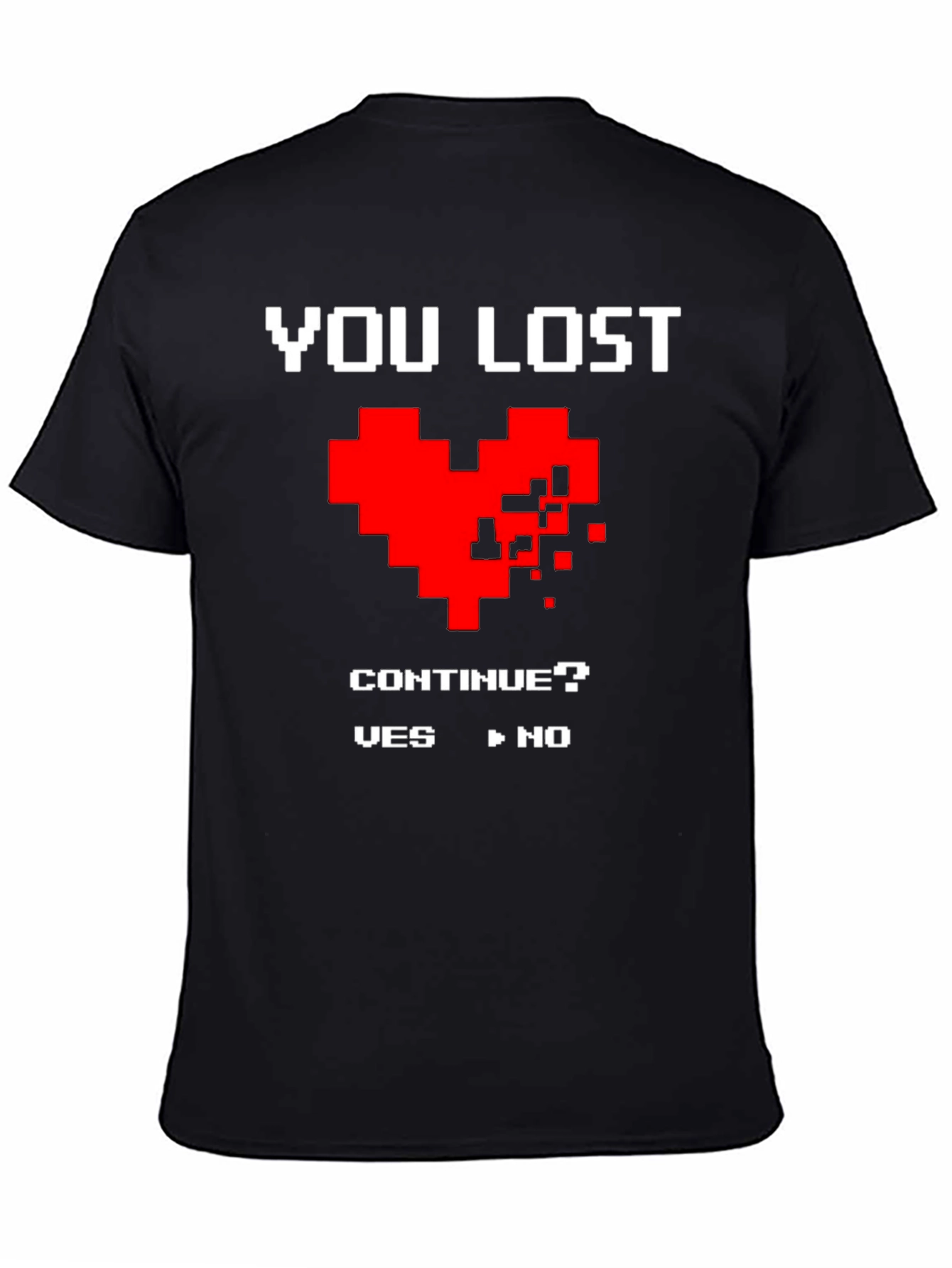 Black You Lost Heart Gamer T-Shirt view 4