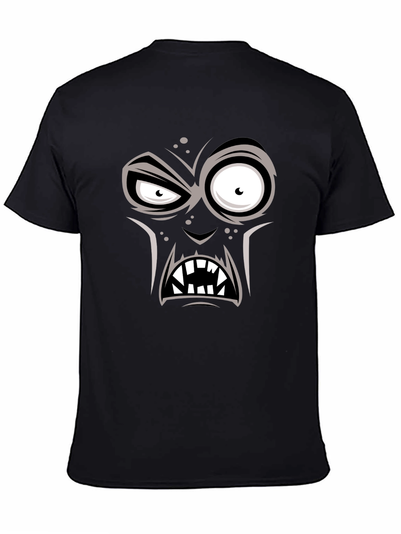 Black Monster Face Graphic T-Shirt view 4