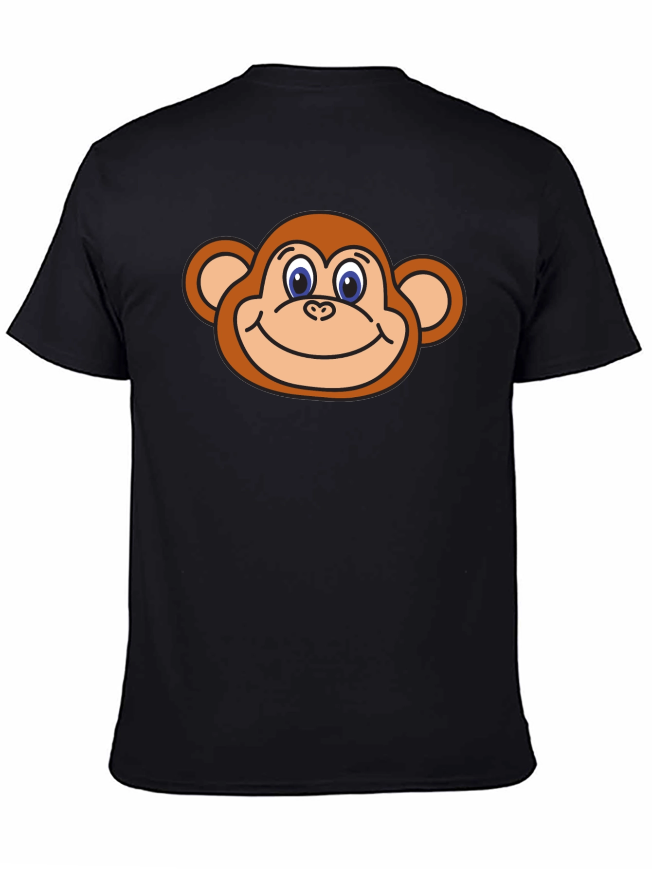 Black Monkey Face Graphic T-Shirt - Black Cotton Tee view 4