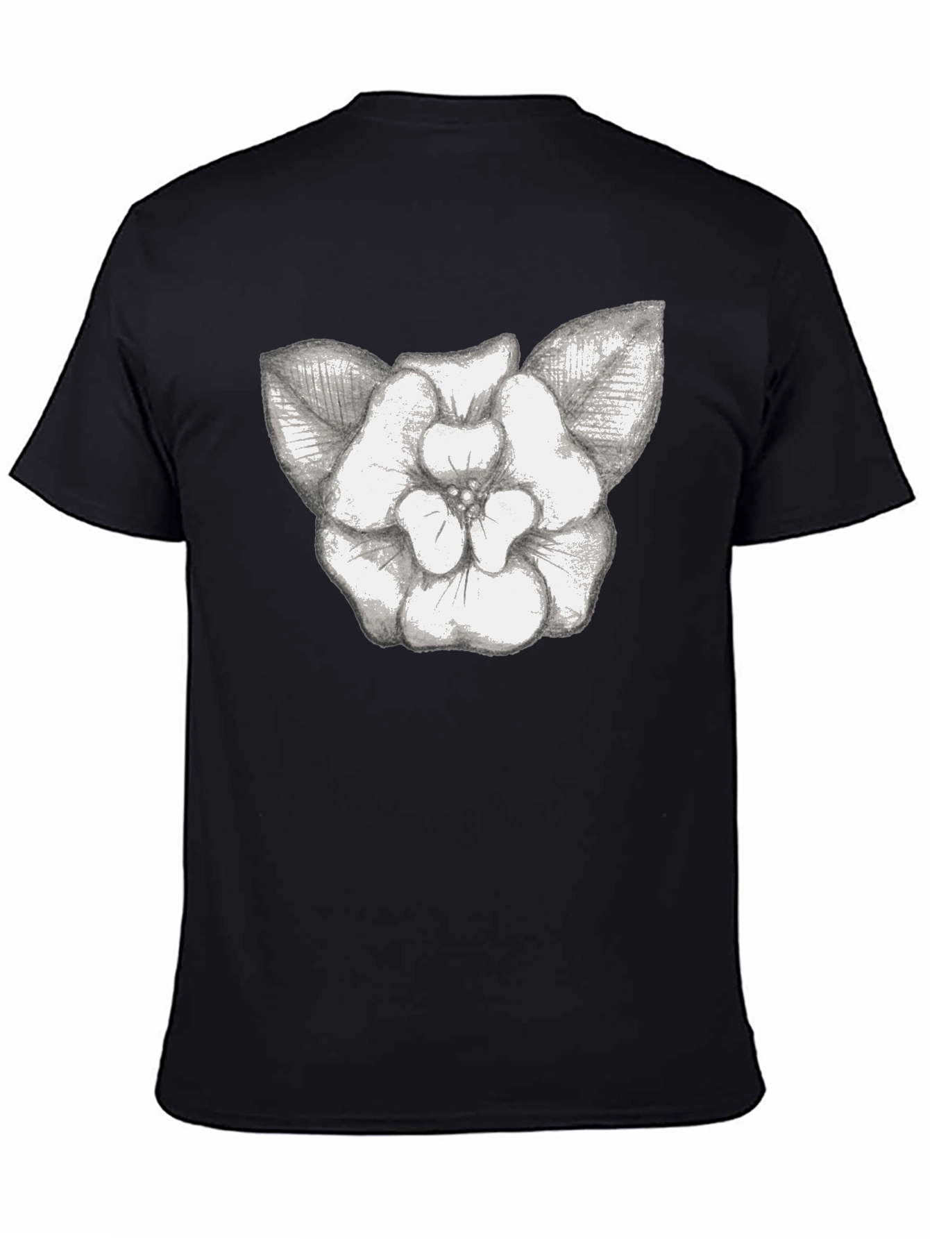 Black Floral Graphic Print Tee view 4