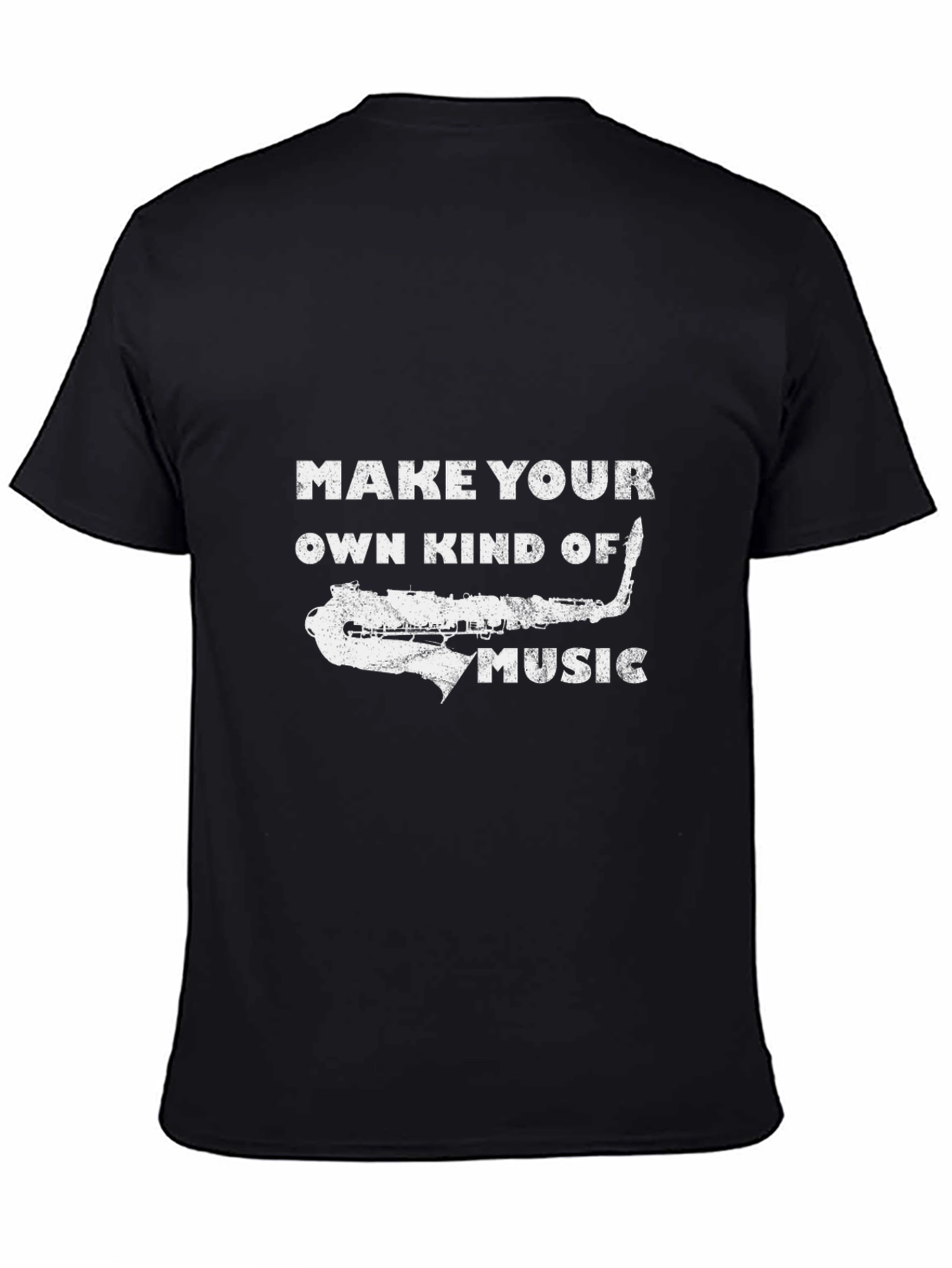 Black Saxophone Graphic T-Shirt: Make Your Own Kind of Music view 4