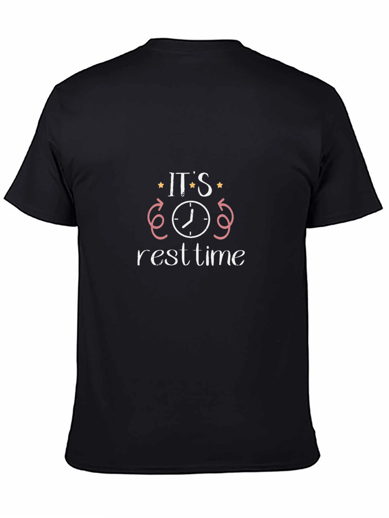 Black It's Rest Time Black T-Shirt view 4