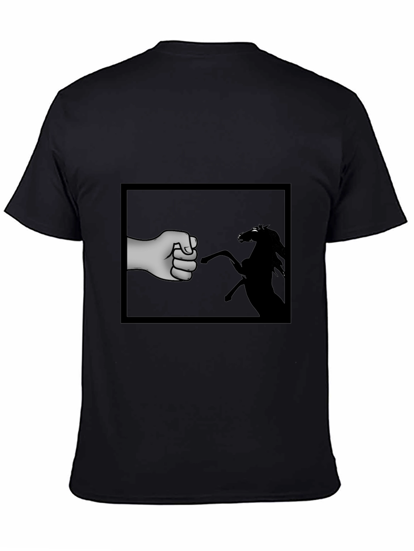 Black Fist Bump Horse Graphic T-Shirt - Black view 4