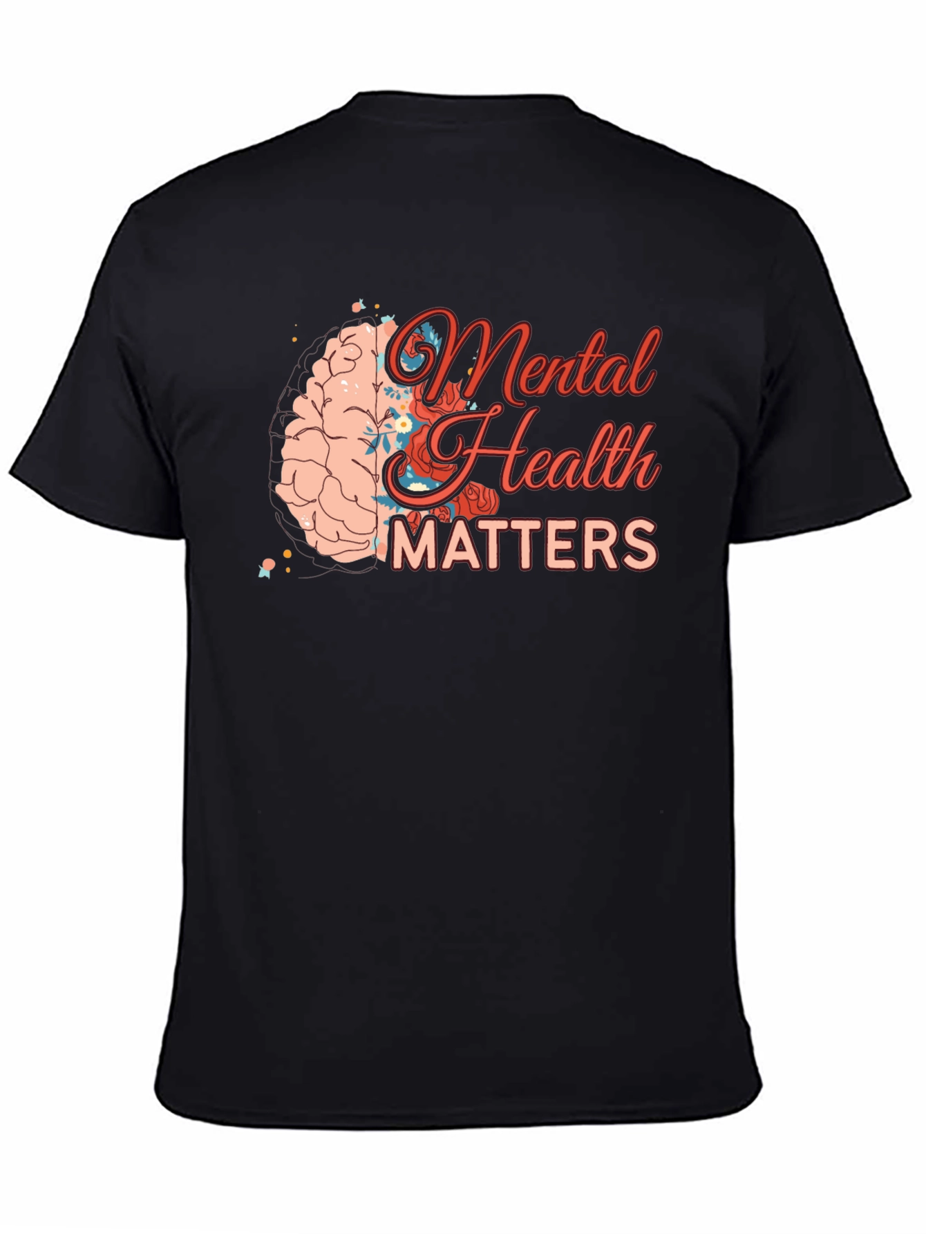 Black Mental Health Matters Graphic Tee - Black view 4