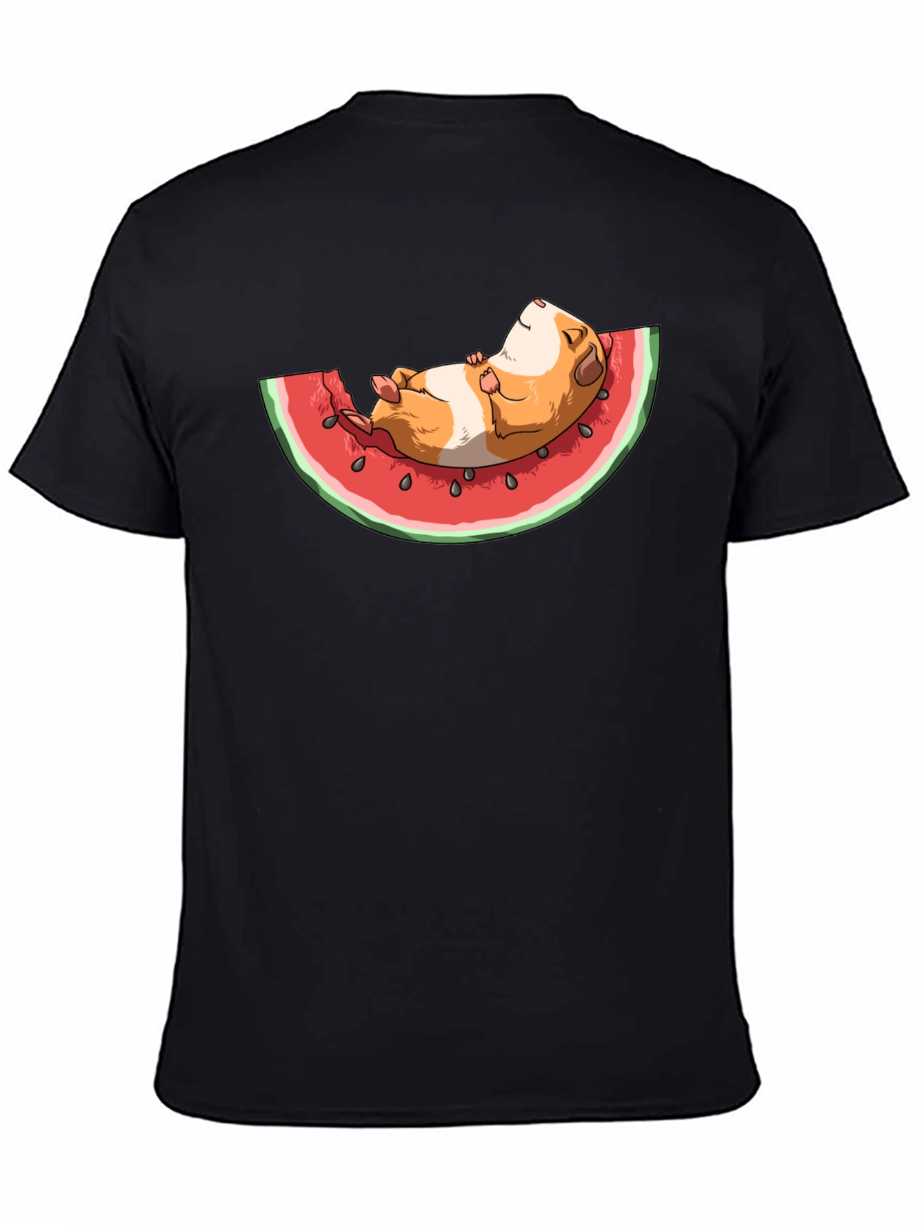 Black Guinea Pig Watermelon T-Shirt view 4