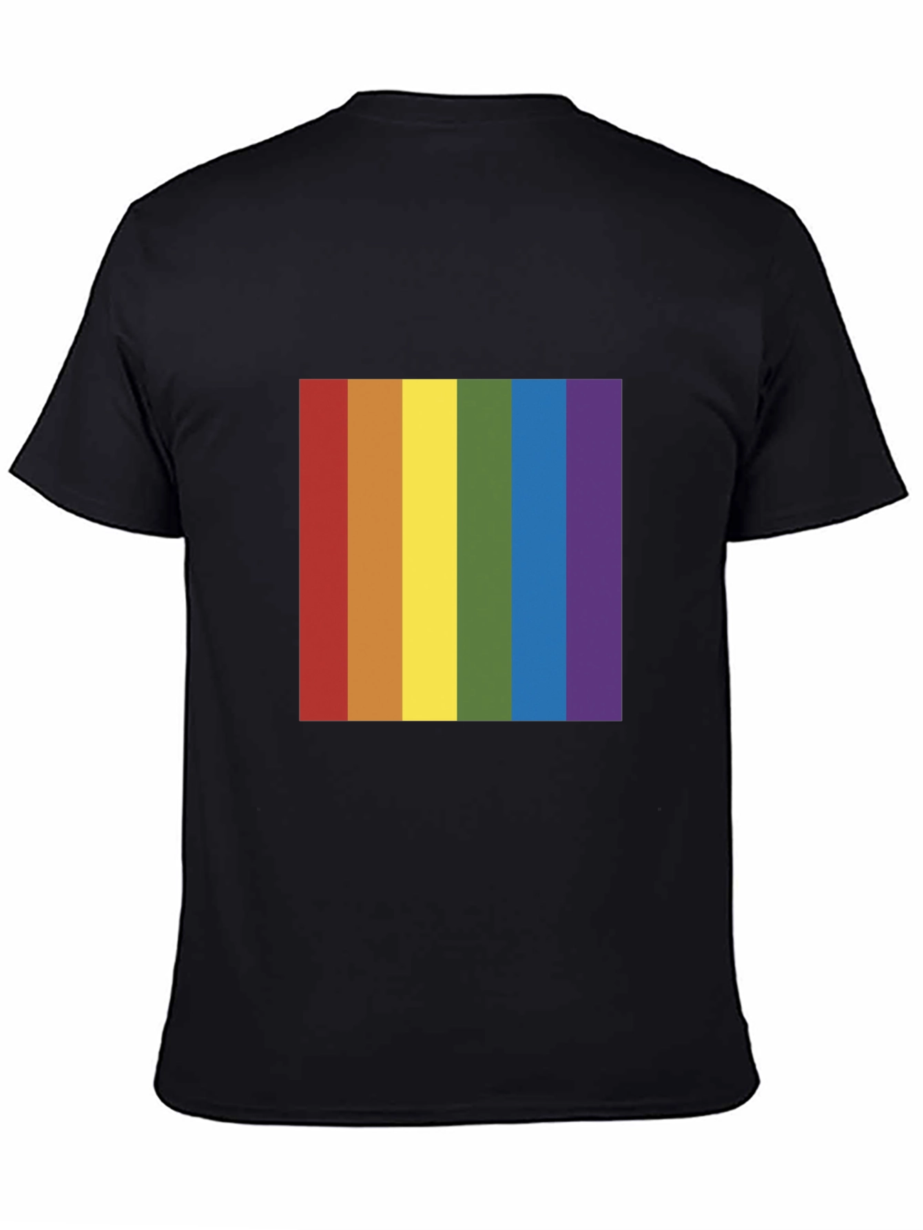 Black Rainbow Pride T-Shirt - Black Crew Neck Tee view 4