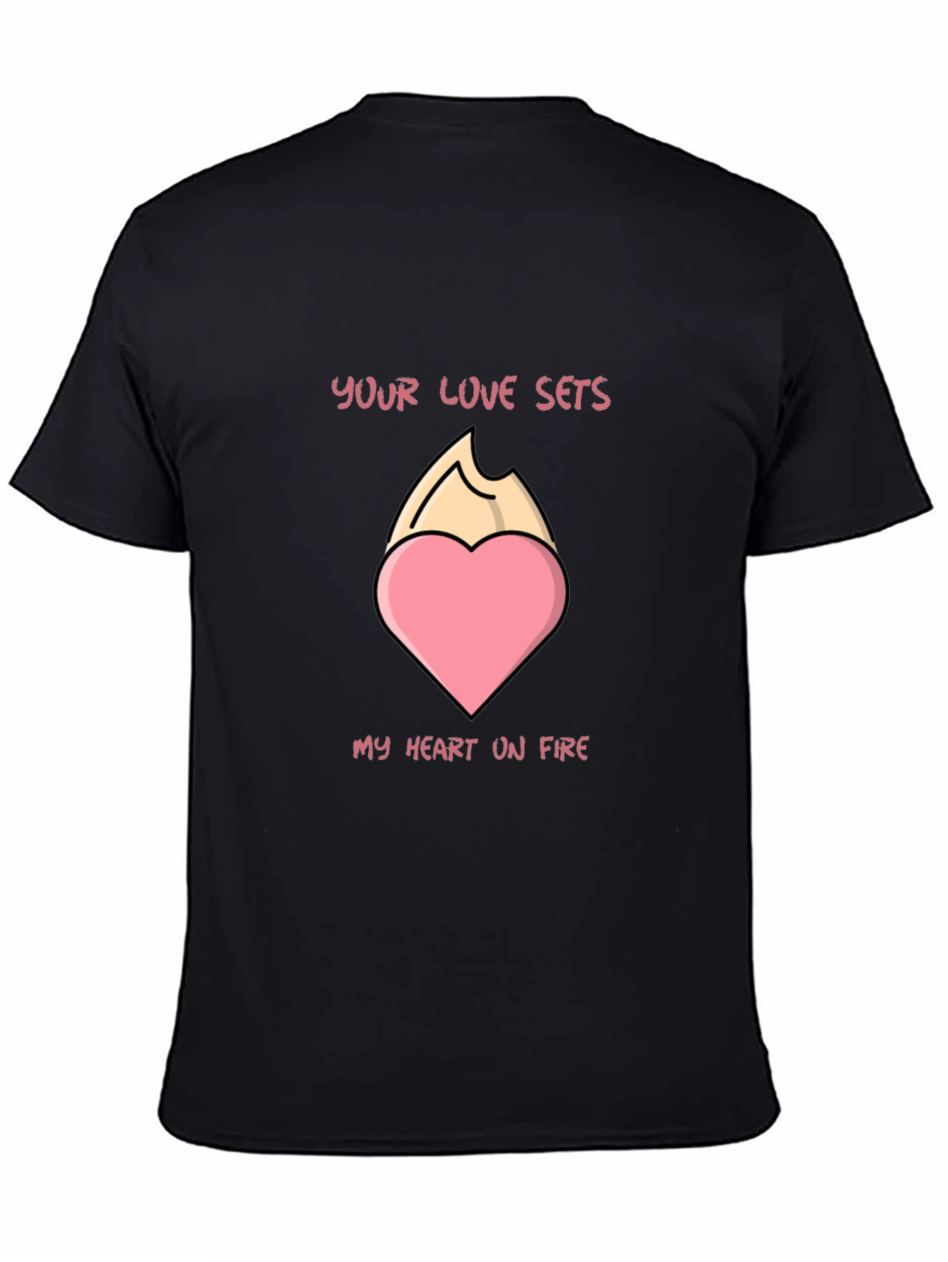 Black Heart On Fire Graphic Tee - Unique Valentine's Day Gift! view 4