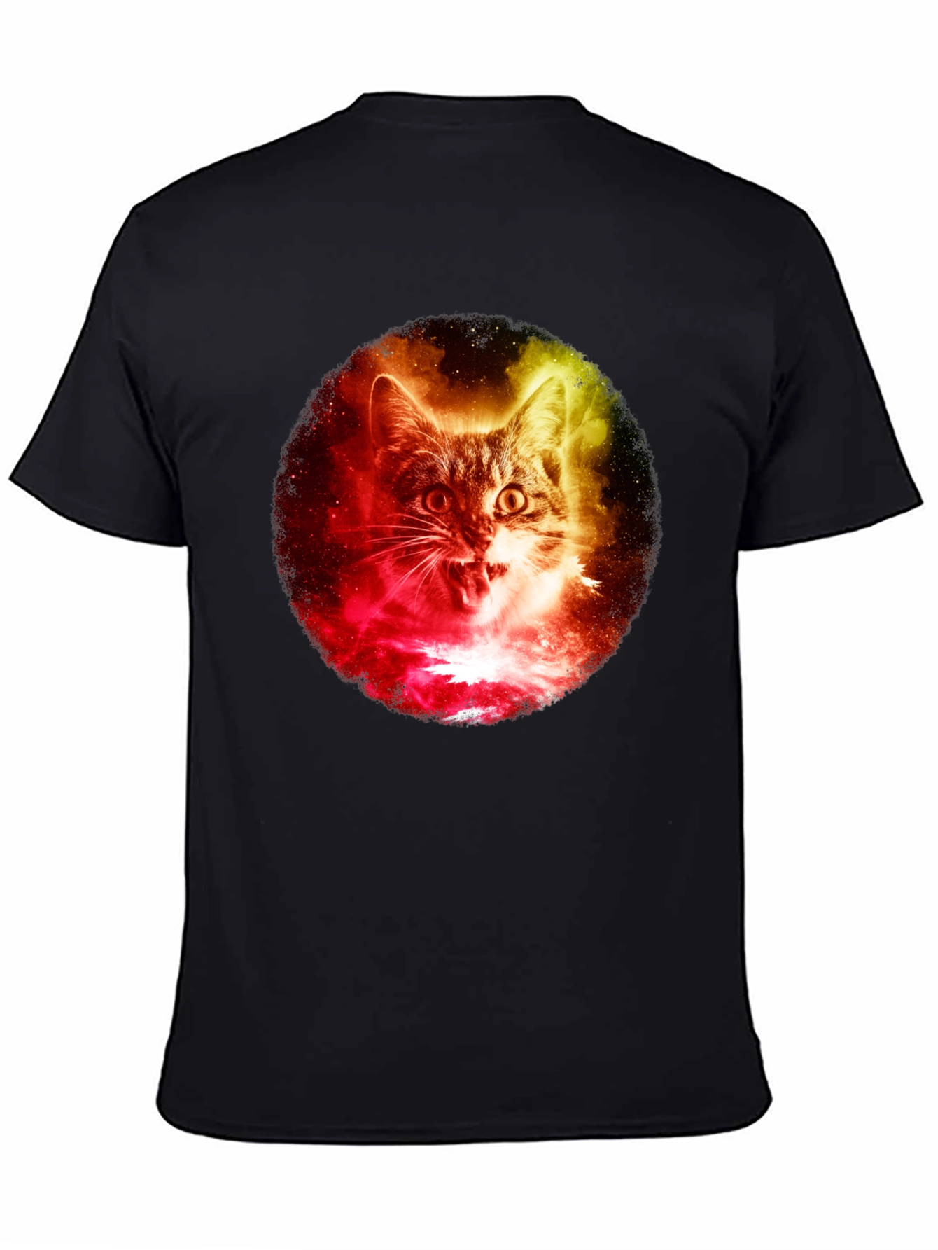 Black Galaxy Cat Graphic Tee - Unique Style view 4