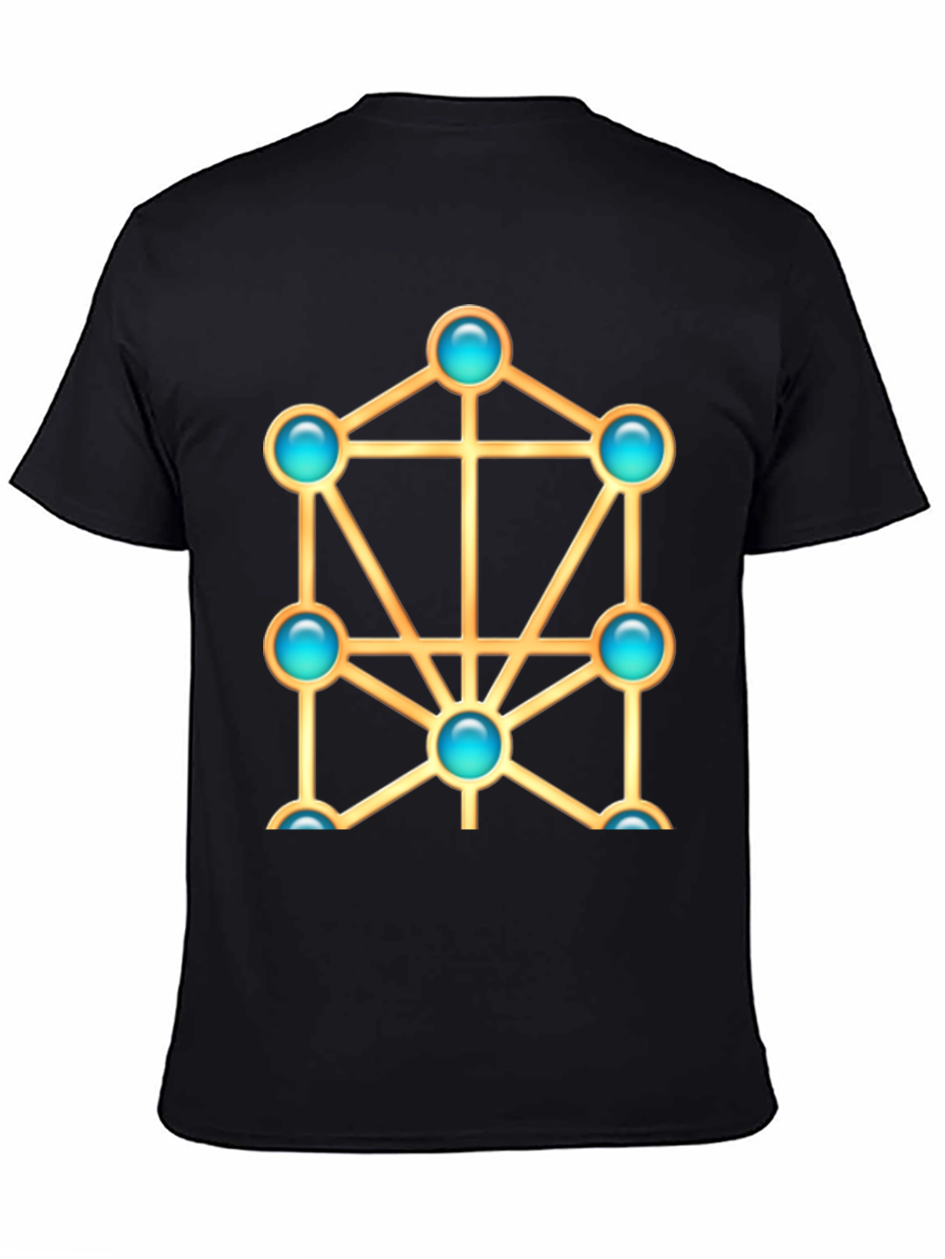 Black Geometric Design T-Shirt view 4