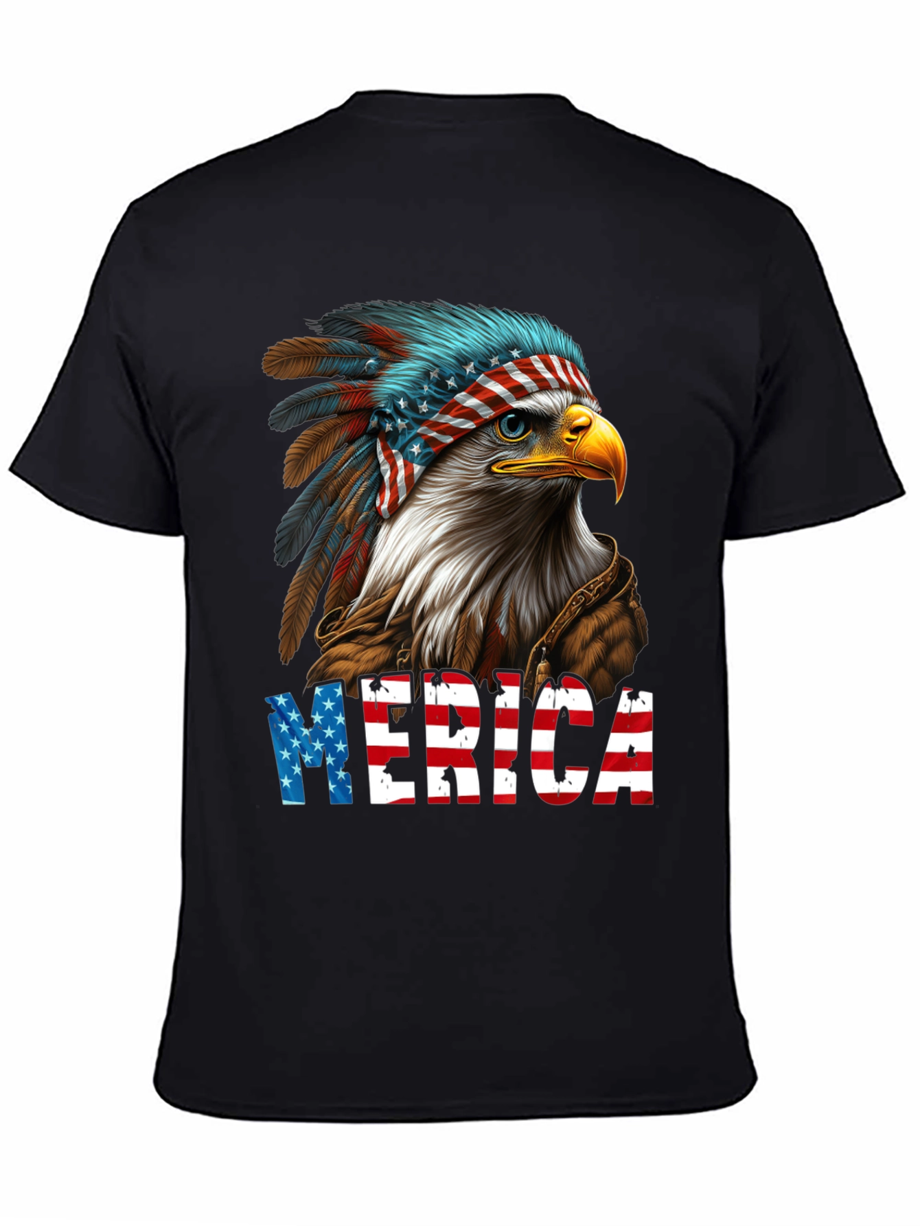 Patriotic Eagle 'Merica' Graphic T-Shirt - 4