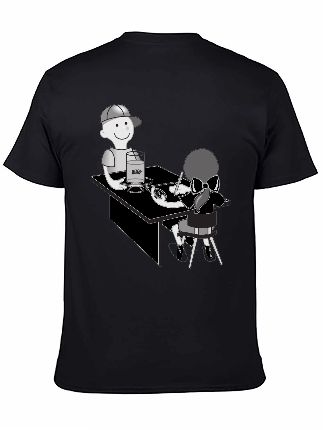 Black Cartoon Graphic T-Shirt - Artist Theme view 4