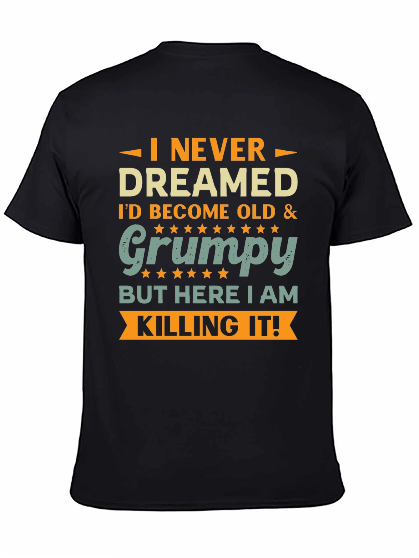 Black Funny Old & Grumpy T-Shirt view 4