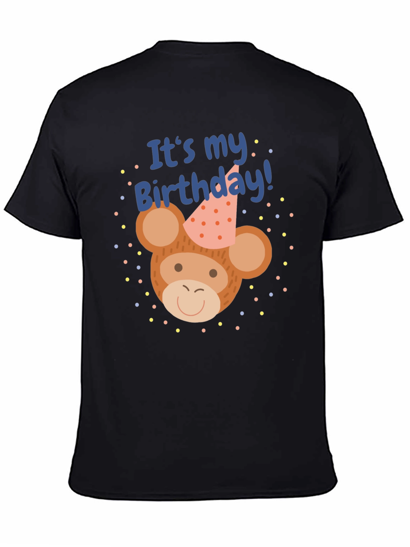 Black It's My Birthday Monkey T-Shirt view 4