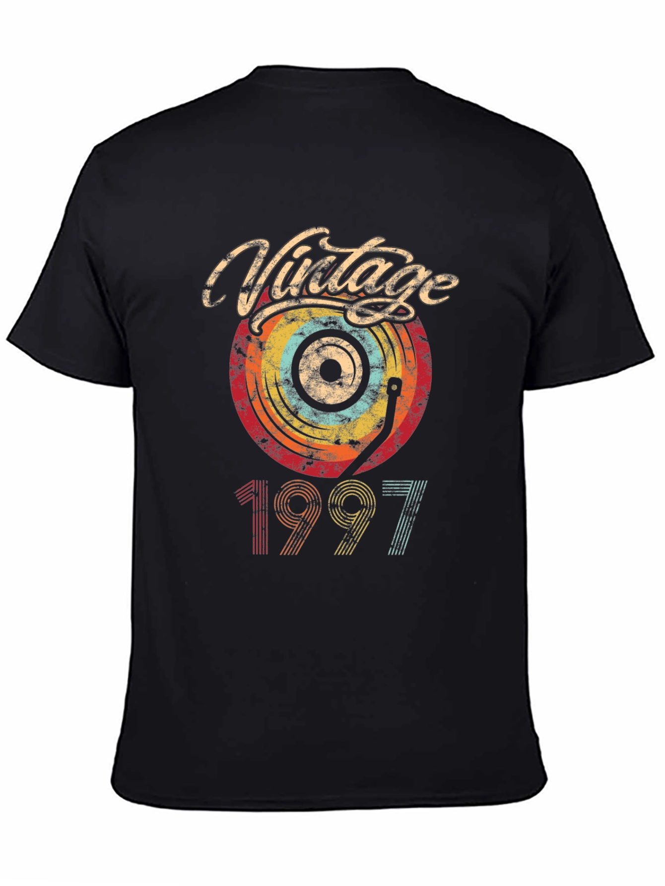 Black Vintage 1997 Record T-Shirt view 4