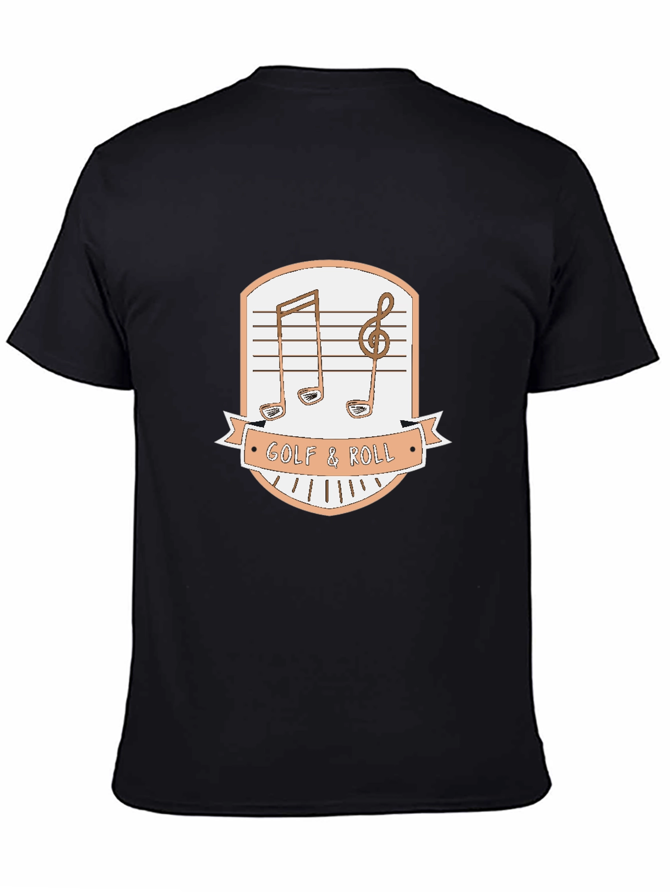 Black Golf & Roll Graphic Tee - Music Golf Lover Shirt view 4