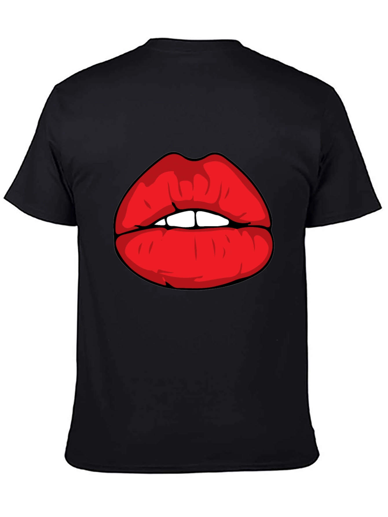 Black Bold Lips Graphic Tee - Statement Style! view 4