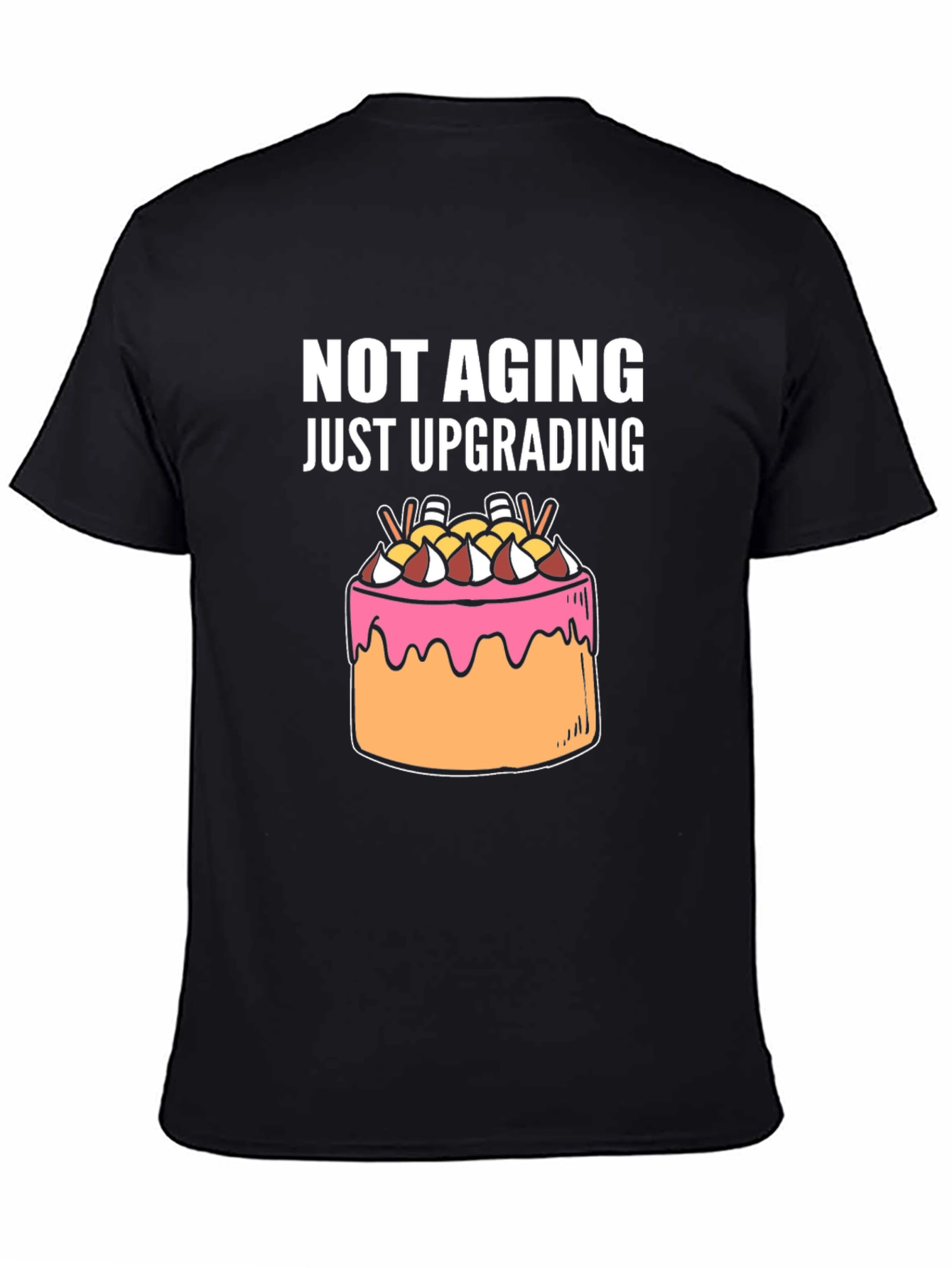 Black Not Aging Upgrading Graphic Tee view 4