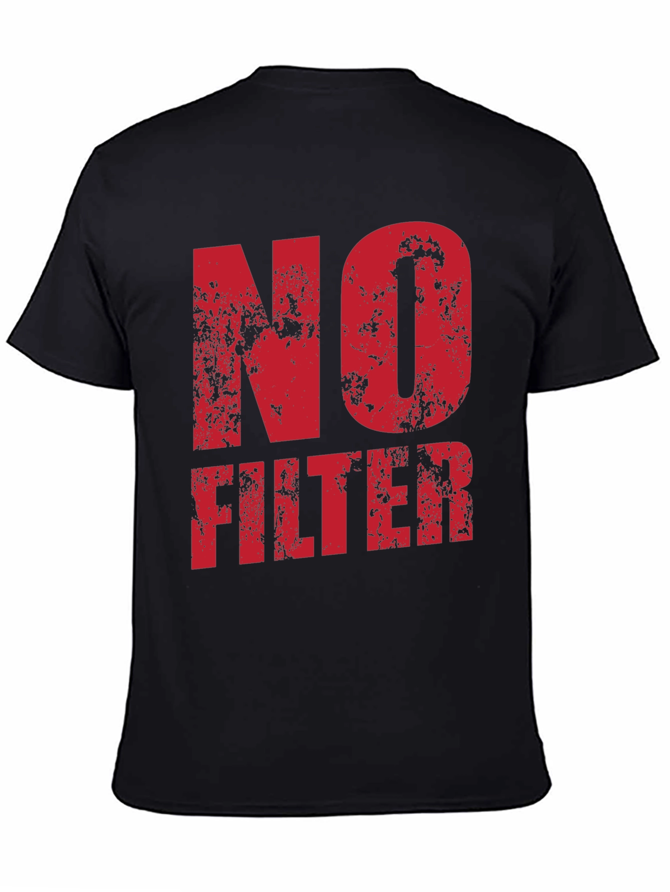 Black No Filter Graphic Tee - Black Cotton T-Shirt view 4