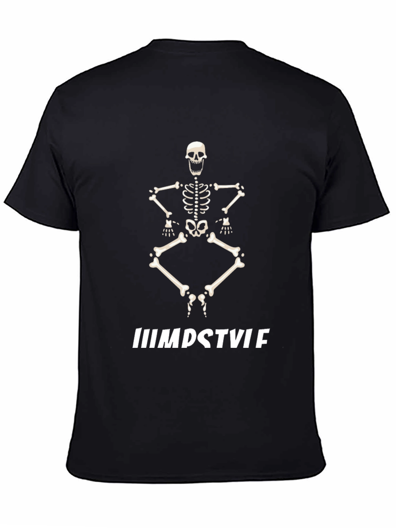 Black Skeleton Graphic Tee - Black Crew Neck T-Shirt view 4